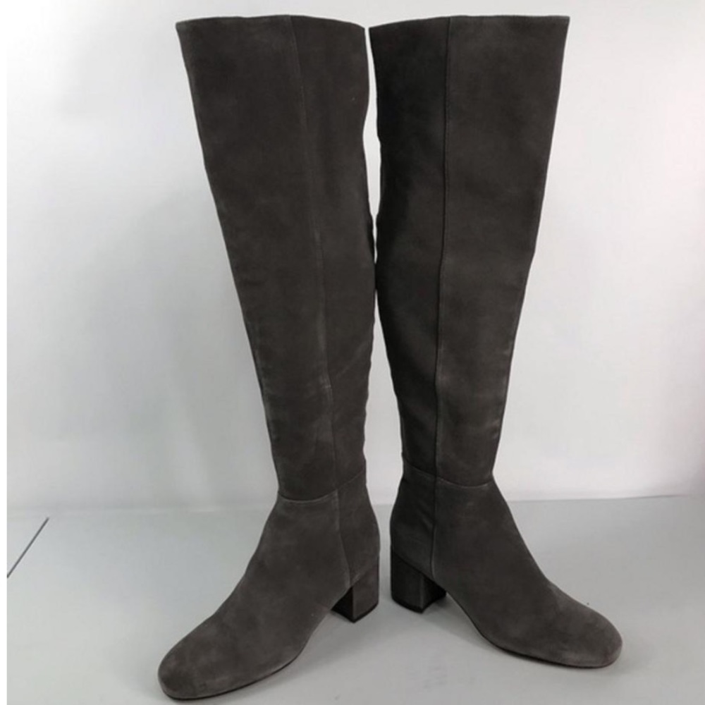 Halogen Gray Over the Knee Suede Boots Size 8 - Picture 3 of 8